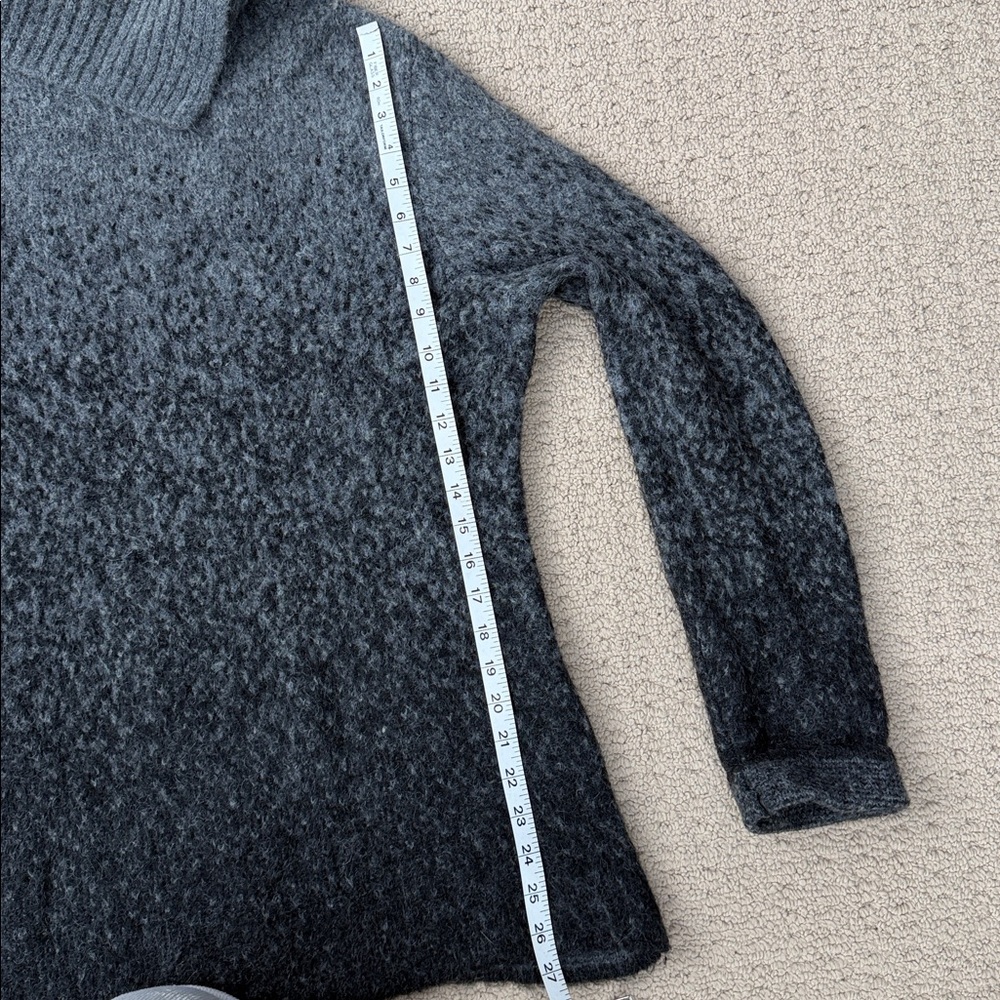 Holt Renfrew Ombré Turtleneck Sweater | Wool Blend | Grey to Charcoal - Picture 5 of 7